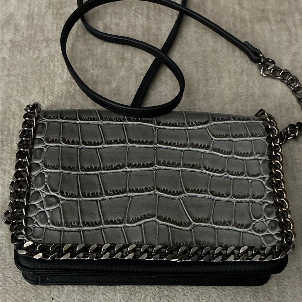 Giani Bernini‎ Black Crocodile-Embossed Crossbody Bag